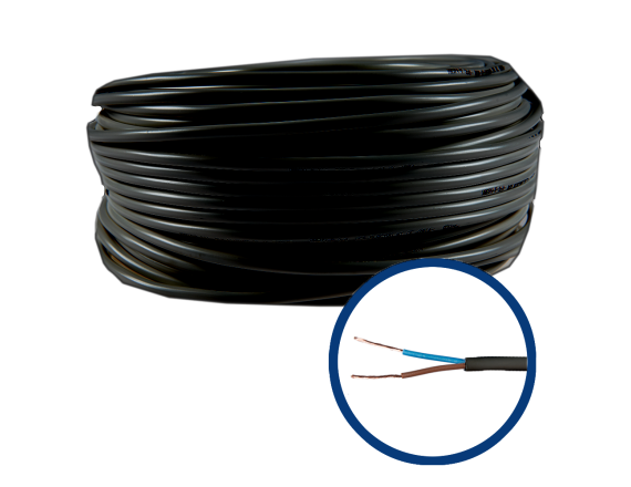 Rola 100m Cablu MYYM 2x1.5mm Cupru Negru CE-CAB-MYYM-215N